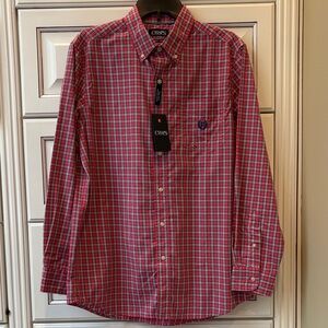 Chaps Men's Red and Blue Checkered Shirt